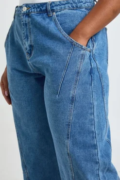 boohoo Jean Grande Taille À Coutures Baril Détaillées<Femme Denim|Jeans