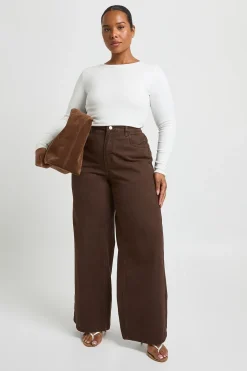 Jean Grande Taille Droit À Jambe Droite Délavé