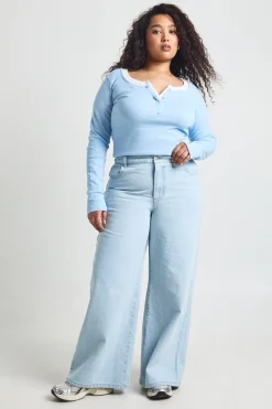 Jean Grande Taille En Denim Taille Haute Coupe Large