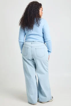 Jean Grande Taille En Denim Taille Haute Coupe Large