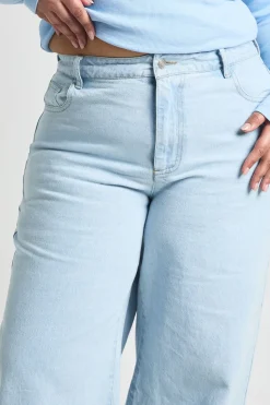 Jean Grande Taille En Denim Taille Haute Coupe Large