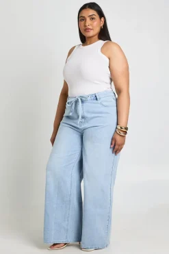 Jean Grande Taille Jambe Large Taille Nouée