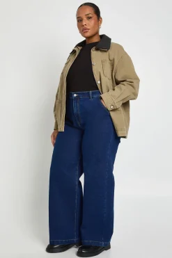 boohoo Jean Grande Taille à Jambes Larges avec Dos Élastiqué<Femme Denim|Jeans