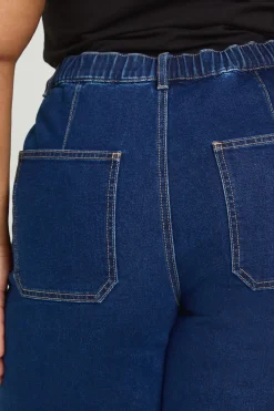 boohoo Jean Grande Taille à Jambes Larges avec Dos Élastiqué<Femme Denim|Jeans