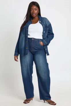 boohoo Jean Grande Taille Jambe Tonneau<Femme Denim|Jeans