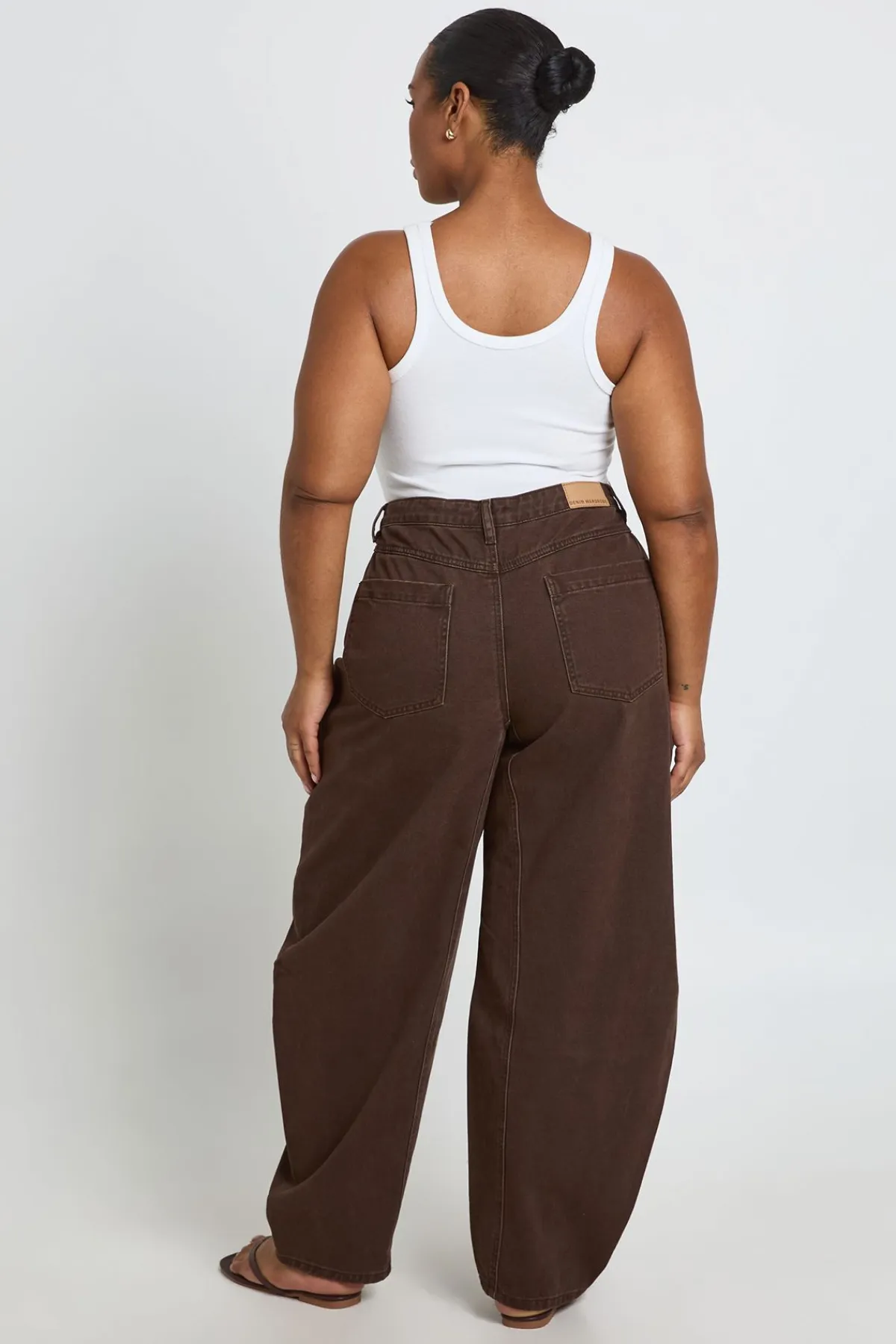 boohoo Jean Grande Taille À Jambe Tonneau Avec Détails De Coutures<Femme Denim|Jeans