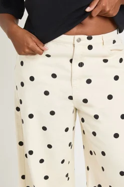 boohoo Jean Grande Taille À Pois Taille Haute Coupe Large<Femme Jeans|Denim