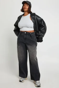 Jean Grande Taille Taille Ajustable Jambe Large