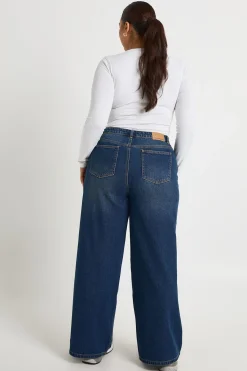 boohoo Jean Grande Taille Taille Haute à Ceinture Croisée et Jambes Larges<Femme Denim|Jeans