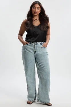 Jean grande taille à taille haute avec effet sculptant et jambe large