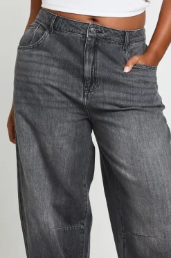 Jean Grande Taille Taille Mi-haute Coupe Barrel