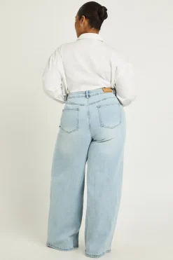 Jean Grande Taille Taille Mi-haute Coupe Large Évasée