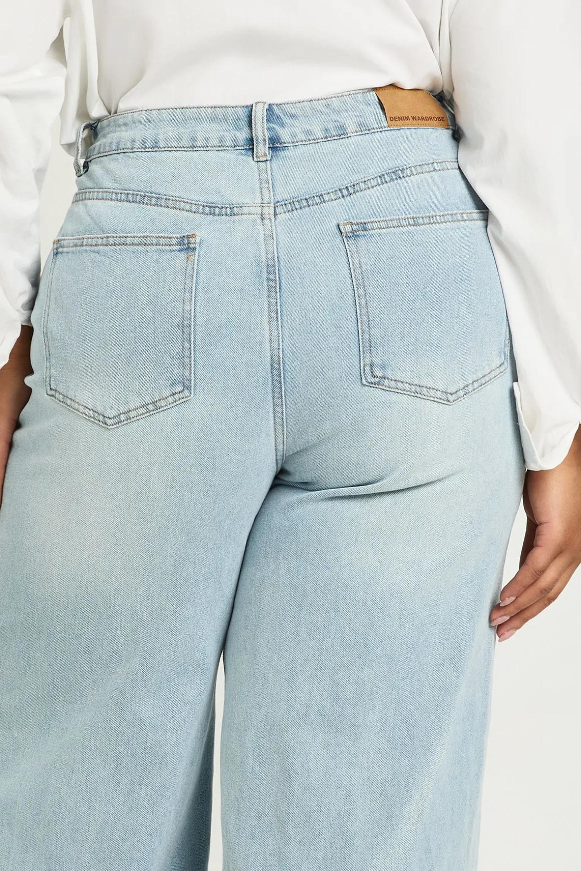 Jean Grande Taille Taille Mi-haute Coupe Large Évasée