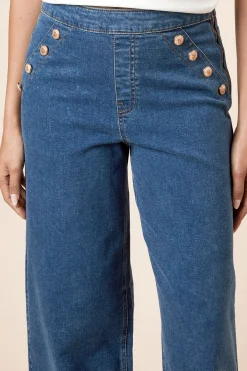 Dorothy Perkins Jean Jambe Large avec Détails Boutons Militaires<Femme Denim|Jeans