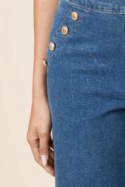 Dorothy Perkins Jean Jambe Large avec Détails Boutons Militaires<Femme Denim|Jeans