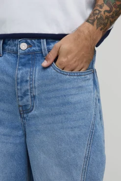 Jean À Jambes Tonneau Effet Délavé