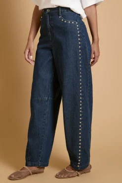 Oasis Jean Jambe Tonneau Premium Avec Détails Cloutés<Femme Denim|Jeans