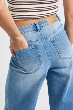 Jean Large Ceinturé En Synthétique