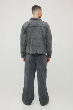 boohooMAN Jean Large Délavé<Homme Ensembles|Denim