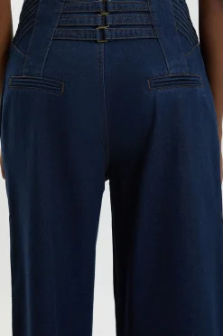 Jean Large En Denim Avec Détails De Coutures