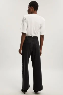 KarenMillen Jean Large à Imprimé Zèbre en Denim avec Strass Thermocollés<Femme Denim|Jeans