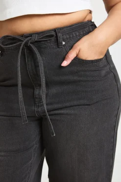 Jean Large À Jambes Évasées Avec Dos Élastiqué Et Lien Coulissant Grande Taille