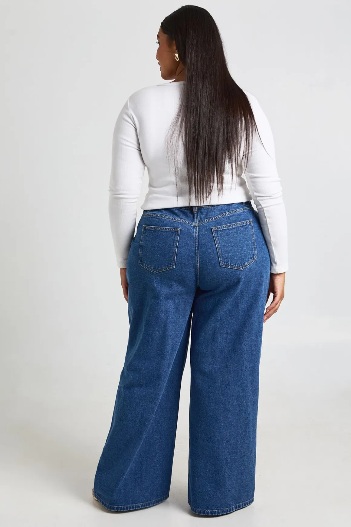 Jean Large Plissé Grande Taille