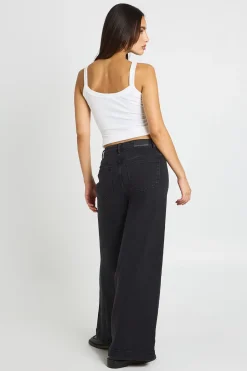 boohoo Jean Large Taille Haute Avec Poches Avant<Femme Denim|Jeans