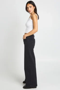 boohoo Jean Large Taille Haute Avec Poches Avant<Femme Denim|Jeans