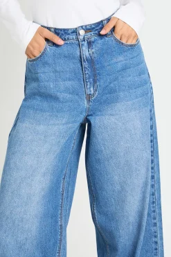 boohoo Jean Large Taille Haute Coupe Ample Jambes Évasées Tall<Femme Denim|Jeans
