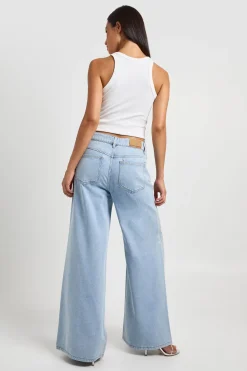 Jean Large Taille Haute Embelli De Strass