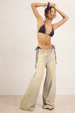 Jean Large Taille Haute À Ornements