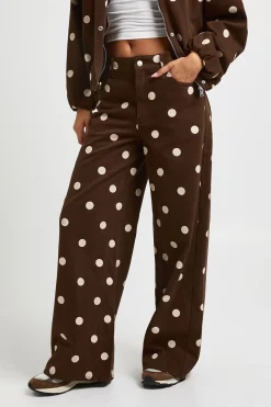 boohoo Jean Large Taille Haute À Pois<Femme Jeans|Denim