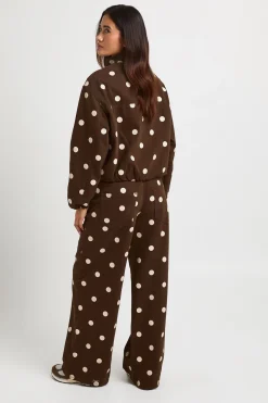 boohoo Jean Large Taille Haute À Pois<Femme Jeans|Denim