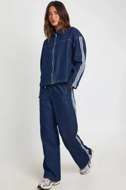 Jean Large À Taille Élastiquée Avec Détail Rayé