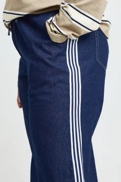 Jean Large À Taille Élastiquée Avec Détail Rayé