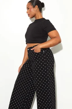 Jean Large Taille Mi-haute À Pois Plus