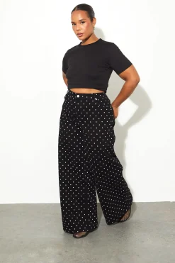 Jean Large Taille Mi-haute À Pois Plus