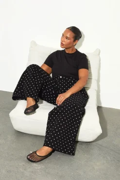 Jean Large Taille Mi-haute À Pois Plus