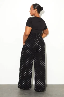 Jean Large Taille Mi-haute À Pois Plus