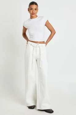 boohoo Jean Large À Taille Nouée<Femme Denim|Jeans