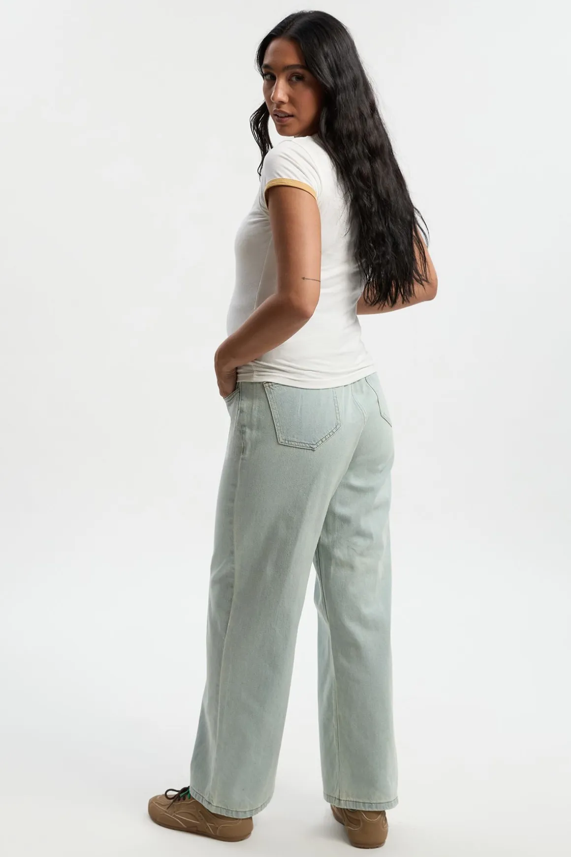 Jean Maternité à Taille Haute et Jambe Évasée