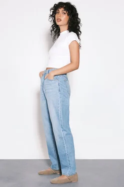 Jean Mom Basique à Taille Haute