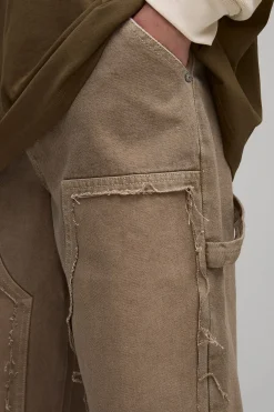 boohooMAN Jean Ouvrier Délavé Coupe Décontractée Style Charpentier Usé<Homme Denim|Denim