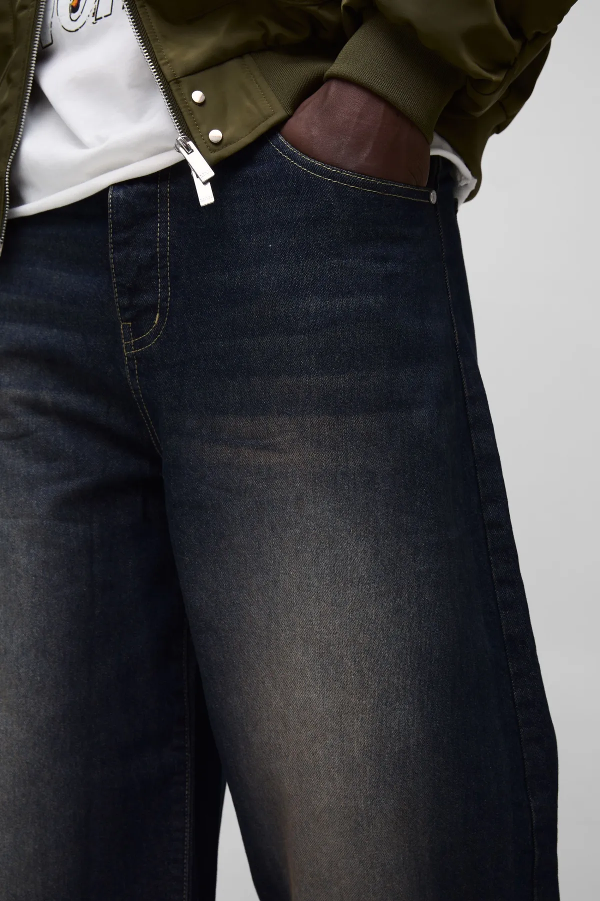 boohooMAN Jean Parachute Baggy Washed<Homme Jeans Grande Taille|Denim
