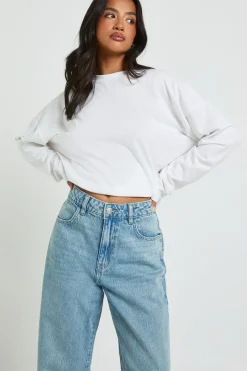 Jean Petite Boohoo Basics Droit Taille Haute