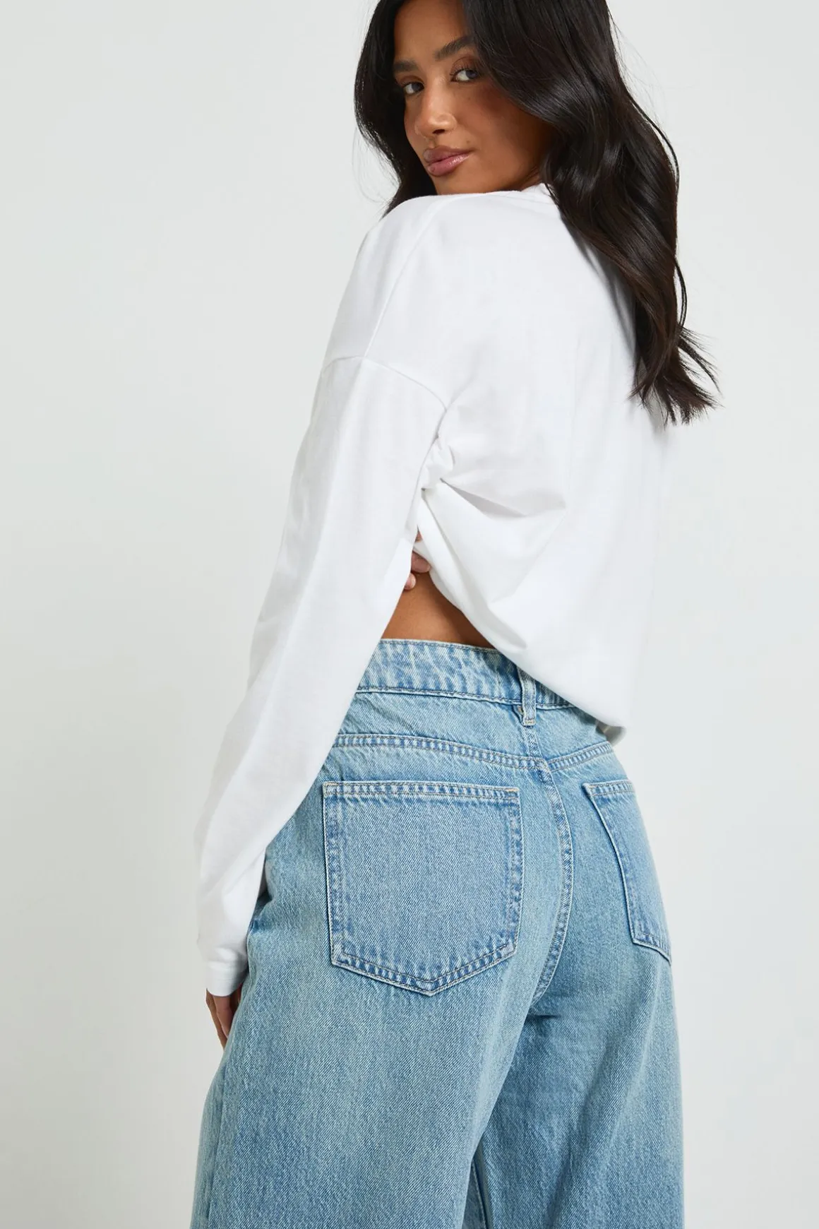 Jean Petite Boohoo Basics Droit Taille Haute
