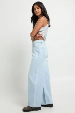 boohoo Jean Petite Basics Taille Haute Jambe Large<Femme Denim|Jeans