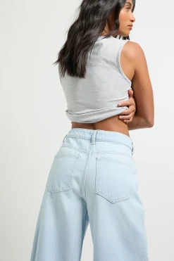 boohoo Jean Petite Basics Taille Haute Jambe Large<Femme Denim|Jeans