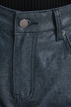KarenMillen Jean Petite En Denim Enduit Métallisé Coupe Barrel<Femme Denim|Jeans